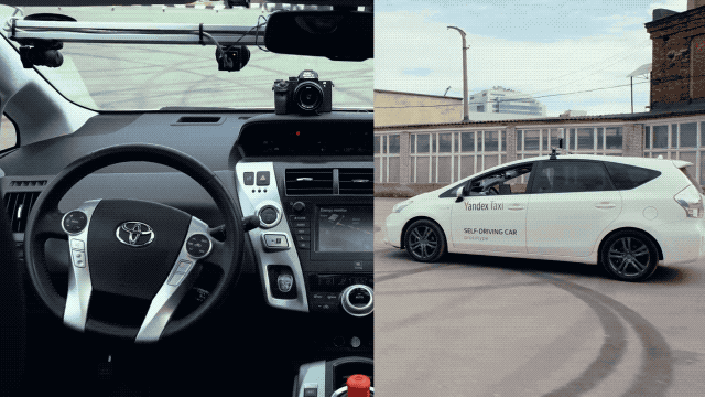 A Yandex self-driving taxi in motion