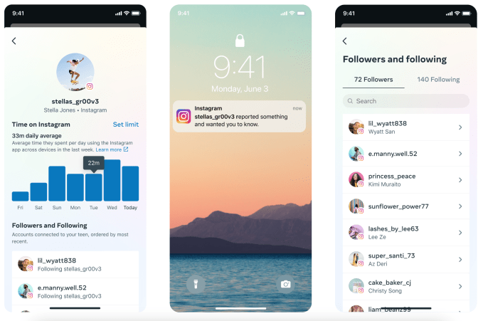 Snapshots of Instagram's Family Center