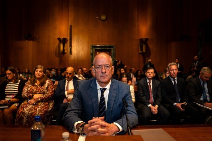 UnitedHealth CEO Andrew Witty during Senate Finance committee testimony in Washington, D.C., on May 1, 2024.