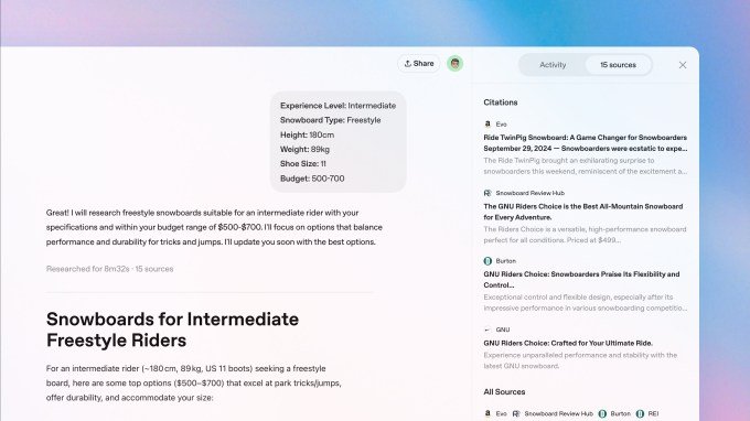 deep research sidebar