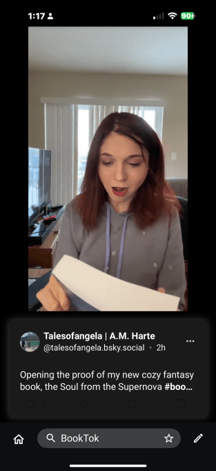 screenshot of Surf's BookTok feed