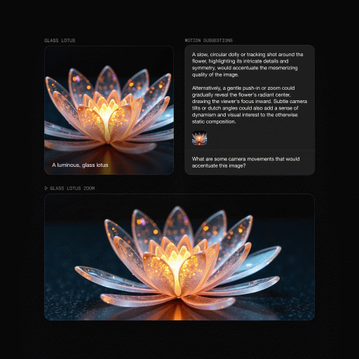 a glass flower image generated in Flora