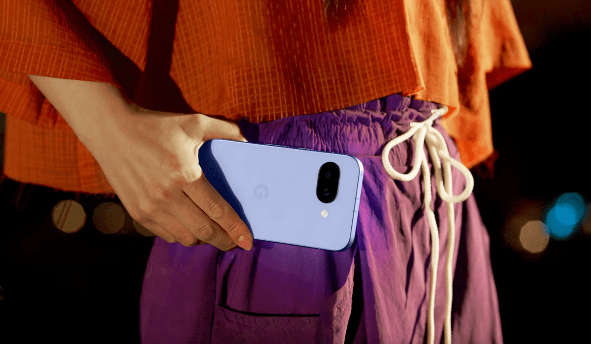 person holding a Pixel 9a