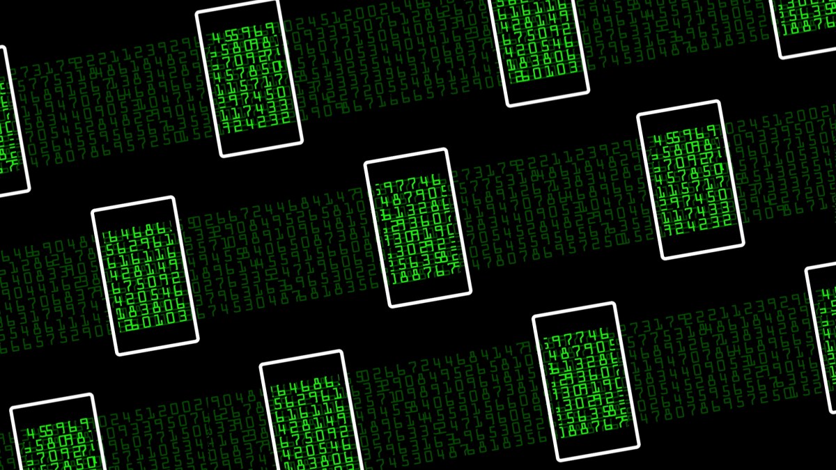 illustration of cyber security data phone