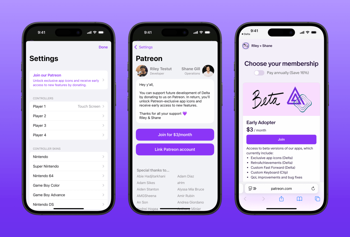 Delta’s game emulator becomes a Patreon-supported app after US App Store policy changes