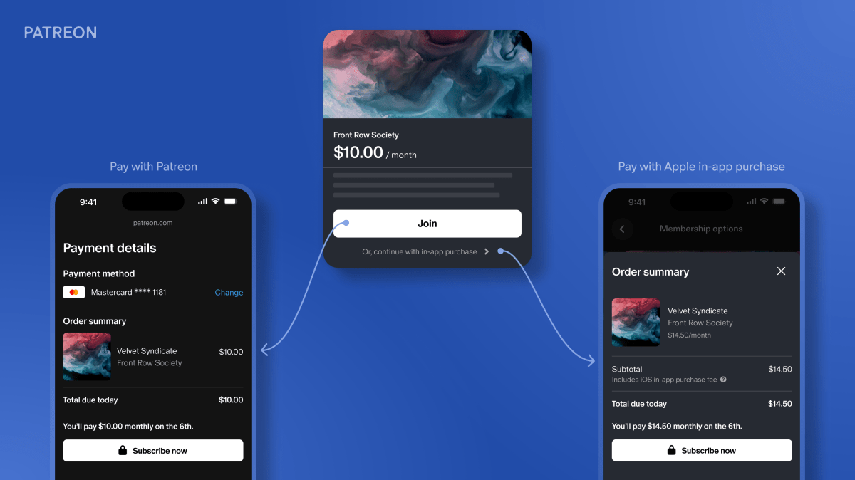 Patreon’s app can now accept web payments after U.S. App Store changes