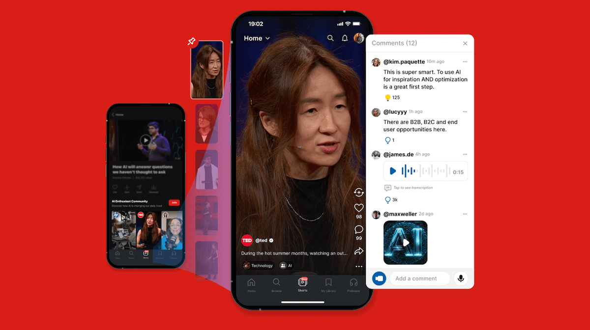 TED’s app launches a short-form video feature ahead of potential TikTok ban