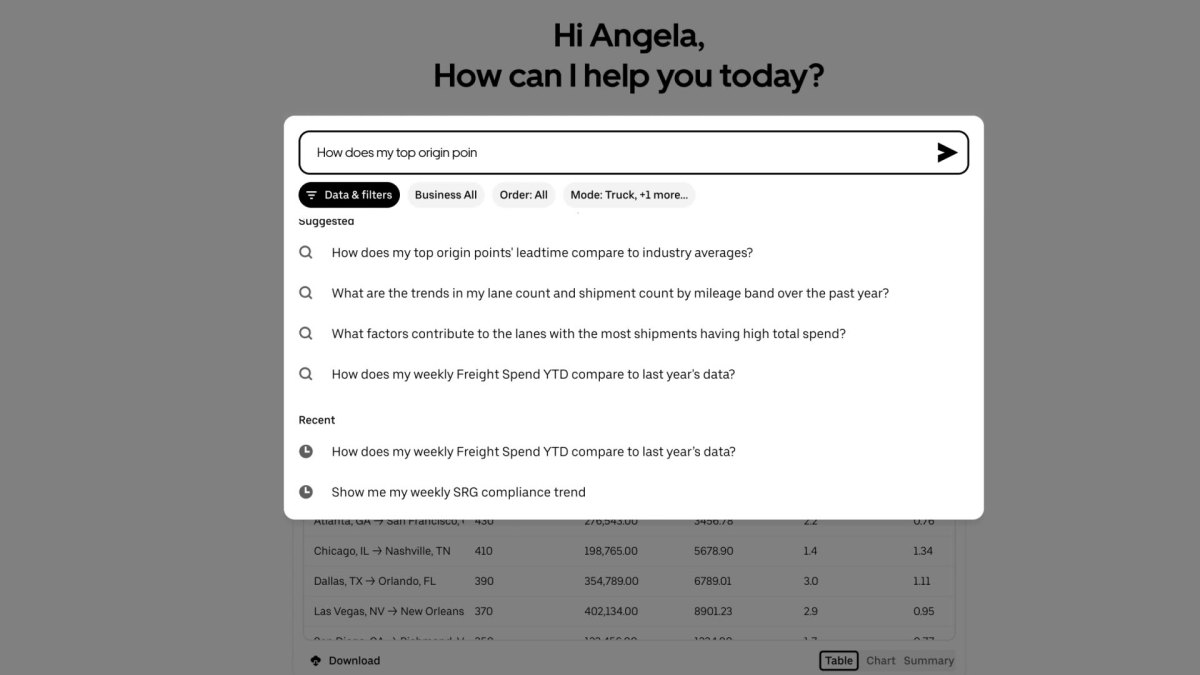 Uber Freight AI Chat