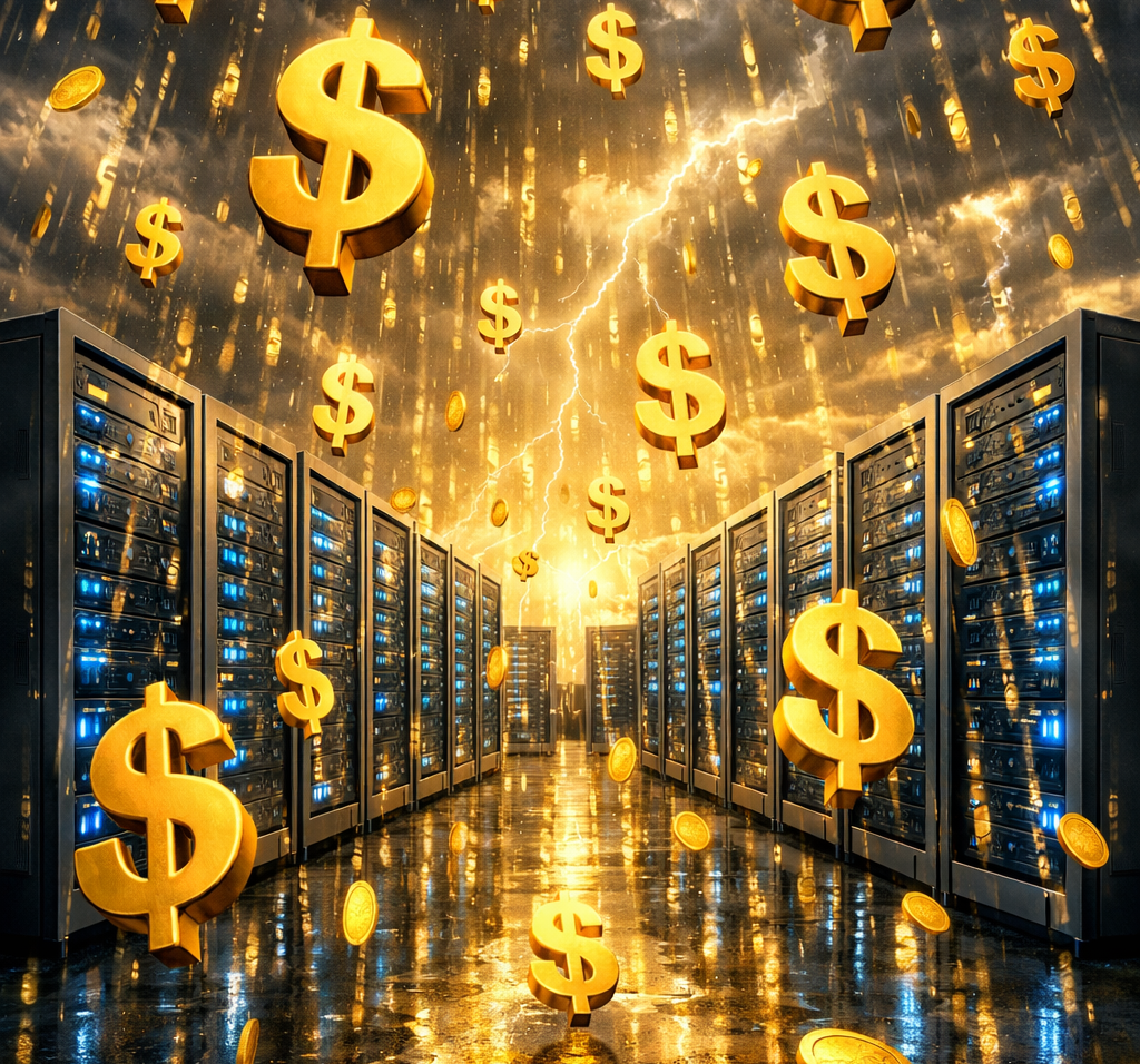 dollar signs, data center