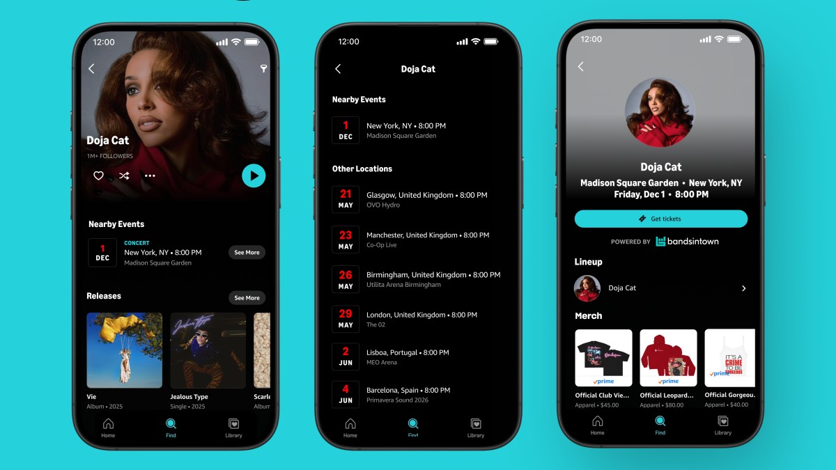 Amazon Music partners with Bandsintown for concert listings