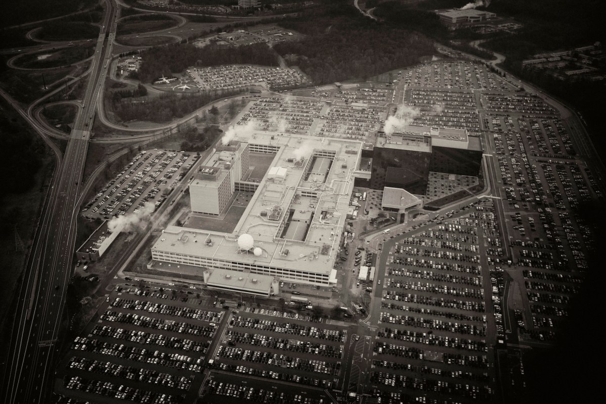 An aerial view of the National Security Agency (NSA) headquarters in Fort Meade, Maryland outside Washington, DC. The NSA is the central producer and manager of signals intelligence for the United States. It operates under the jurisdiction of the Department of Defense and reports to the Director of National Intelligence.