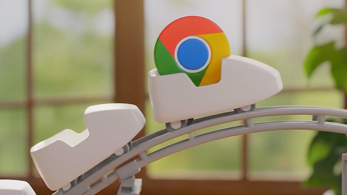Google Chrome logo on a rollercoaster toy