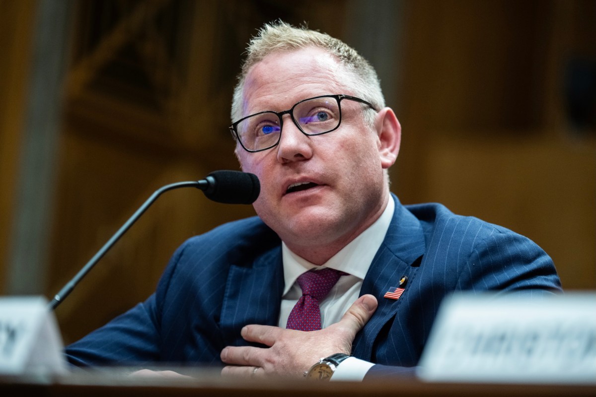 UNITED STATES - JULY 24: Sean Plankey, nominee to be director of the Cybersecurity and Infrastructure Security Agency, testifies during his Senate Homeland Security and Governmental Affairs Committee confirmation hearing in Dirksen building on Thursday, July 24, 2025.