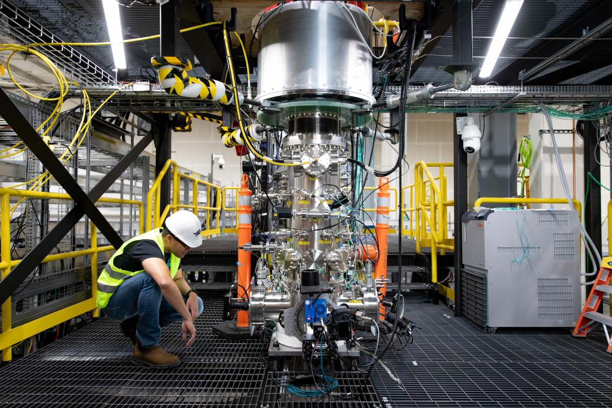 A worker inspects Zap Energy